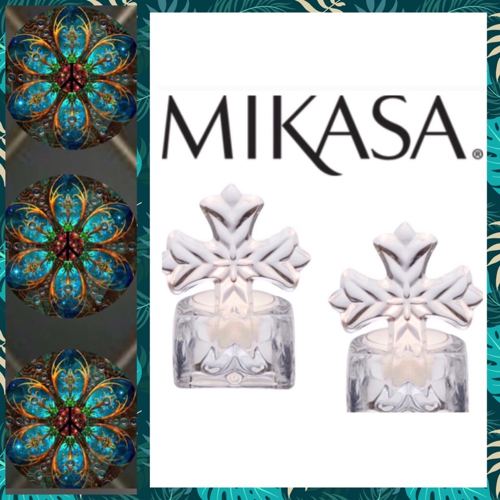 🏠• Mikasa Cross Candle Holders New*